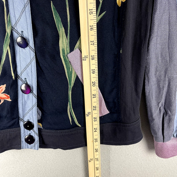 Carole Little Jacket Womens 14W Floral Mixed Print Media Art to Wear Artsy - Picture 12 of 16